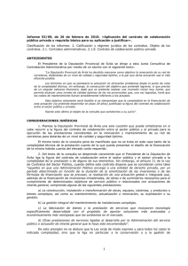 1 Informe 53/09, de 26 de febrero de 2010. «Aplicación del contrato