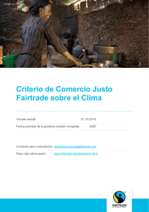 Criterio de Comercio Justo Fairtrade sobre el Clima