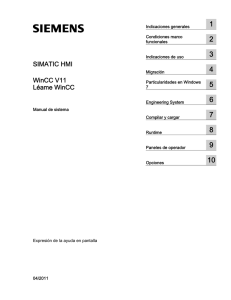 SIMATIC HMI WinCC V11 Léame WinCC