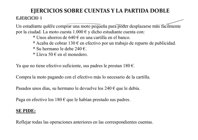 Ejercicios Sobre Cuentas Y La Partida Doble 9619