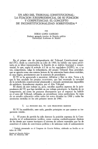 Un Año del Tribunal Constitucional. La Fijación Jurisprudencial de