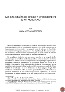 Las canonjías de oficio y oposición en el XVI murciano