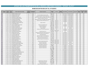 base de datos de cat al 31/12/2012 afocat de los transportistas de la