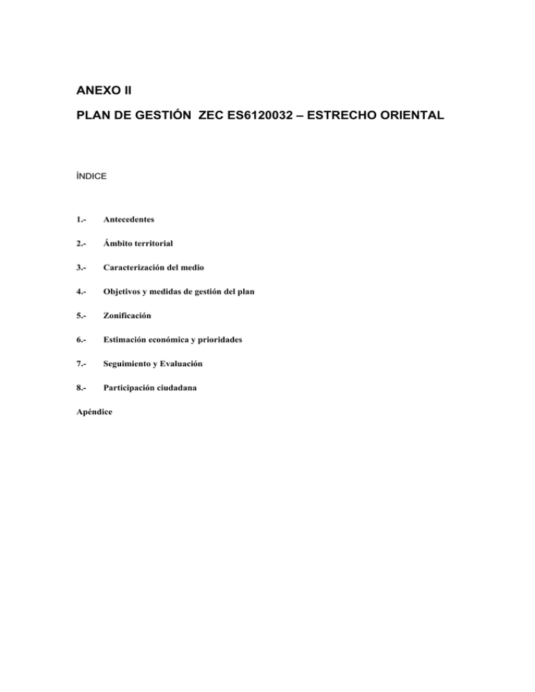 Anexo Ii Plan De Gesti n Zec Es6120032 Estrecho Oriental