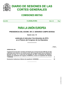 Diario de Sesiones de Comisiones Mixtas para la Unión Europea