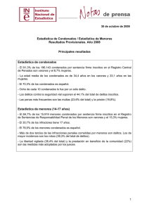 Estadística de Condenados - Instituto Nacional de Estadistica.