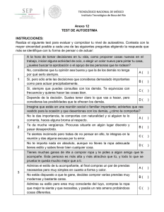 test de autoestima - Instituto Tecnológico de Boca del Río