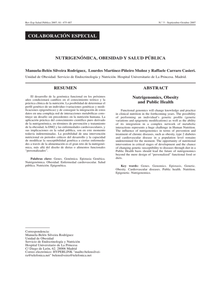 Nutrigenomics, Obesity And Public Health