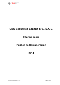 Informe sobre Política de Remuneración 2014.