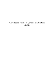 Manual de Requisitos de Certificación Continua (CCR)