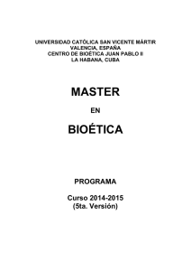 master bioética - Centro de Bioética "Juan Pablo II".