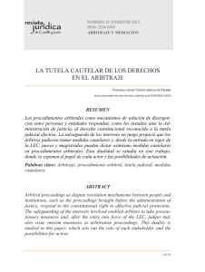 La tutela cautelar de los derechos en el arbitraje (170 kbytes)