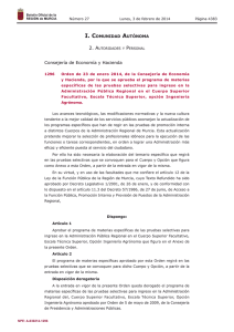 Orden de 23 de enero 2014, de la Consejería de Economía y