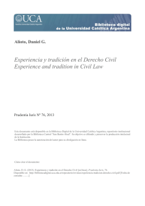 Experiencia y tradición en el Derecho Civil