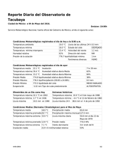 Reporte Diario del Observatorio de Tacubaya