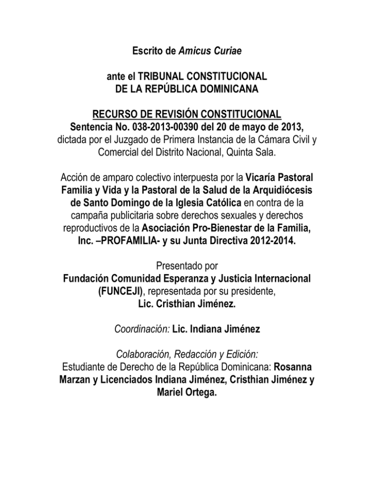 Amicus Curiae.Profamilia.Funceji