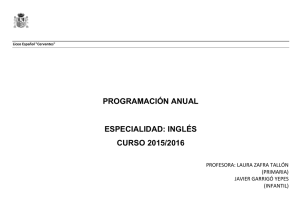 programación anual especialidad: inglés curso 2015/2016