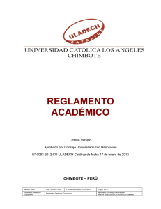 reglamento académico - Universidad Católica los Ángeles de