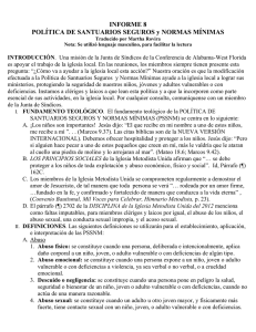 INFORME 8 POLÍTICA DE SANTUARIOS SEGUROS y NORMAS