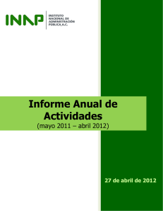 Informe de Actividades (mayo 2011 – abril 2012)