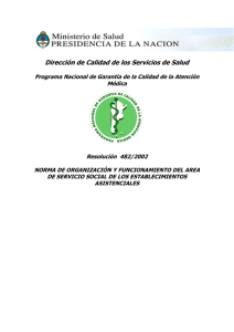 R.M. 482/2002 - Ministerio de Salud de la Nación