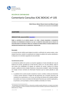 Comentario Consultas ICAC BOICAC nº 105