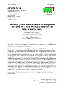 Desarrollo y crisis del mutualismo de trabajadores en España en el