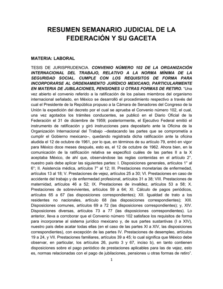 resumen semanario judicial de la federación y su gaceta