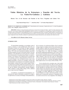 Visión Histórica de la Estructura y Función del Nervio. La Visión Pre