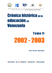 Crónica histórica de la educación en Venezuela