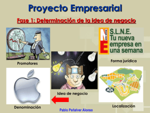 Proyecto Empresarial Fase 1: Determinación de la idea de negocio