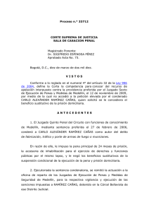 Proceso n.° 33712 CORTE SUPREMA DE JUSTICIA SALA DE