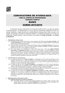 Ayudas SAFA 2015/2016 - Centro Universitario Sagrada Familia