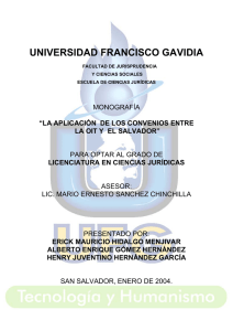 la aplicaci&oacute;n de los convenios entre la oit y el salvador