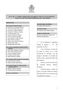 Acta num. 8 del Pleno ordinario del 26 de septiembre de 2014