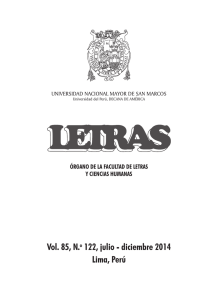 LETRAS 85 jul_dic.indd - Facultad de Letras y Ciencias Humanas