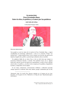 In memoriam Paco Fernández Buey Entre la ética, la política y el