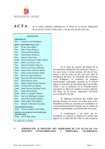 Acta de Pleno Ordinario del 31 de enero de 2013