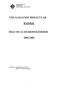 visualización molecular rasmol prácticas de biopolímeros 2005-2006