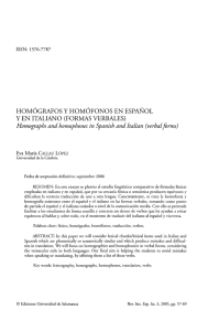 Homógrafos y homófonos en español y en italiano (formas