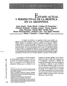 e stado actual y perspectivas de la bioética en la argentina