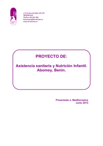 PROYECTO DE: Asistencia sanitaria y Nutrición Infantil. Abomey