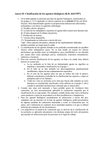 Anexo II: Clasificación de los agentes biológicos (R.D. 664/1997)
