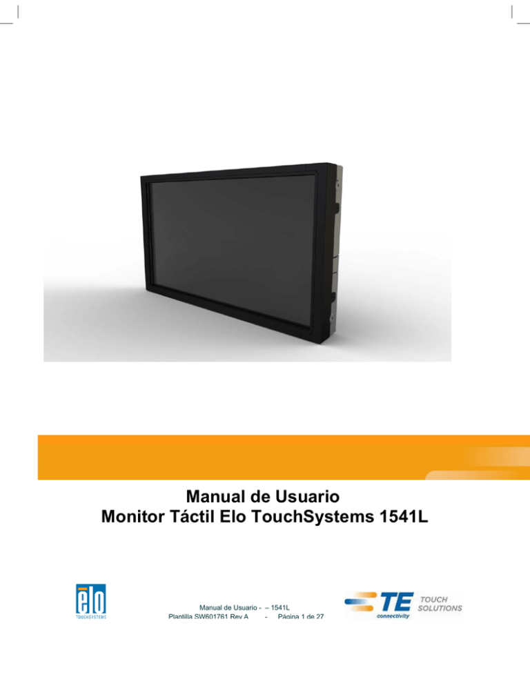 Manual De Usuario Monitor Táctil Elo TouchSystems 1541L