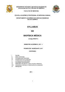 syllabus de biofísica médica - Facultad de Medicina