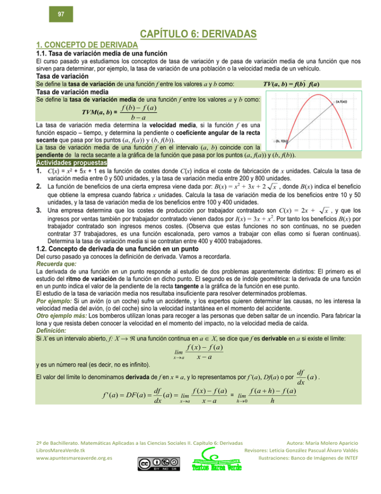 CAPÍTULO 6: DERIVADAS