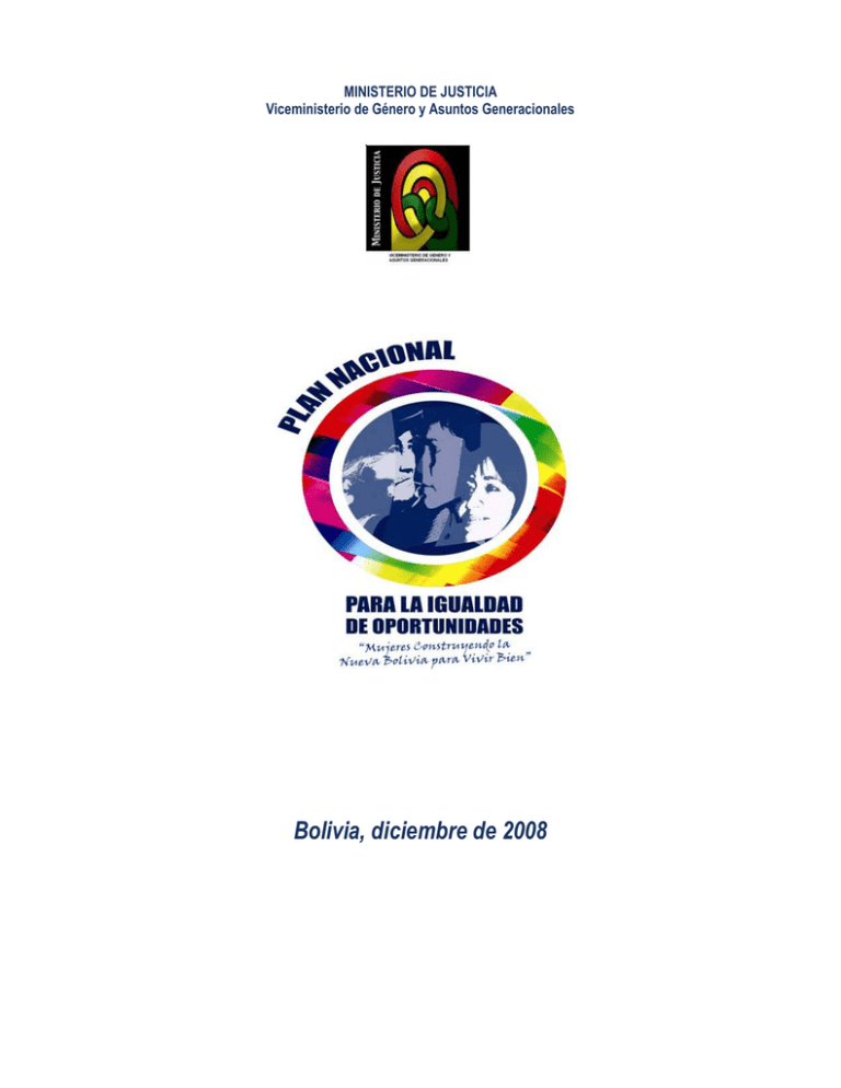 Plan Nacional Para la Igualdad de Oportunidades “Mujeres