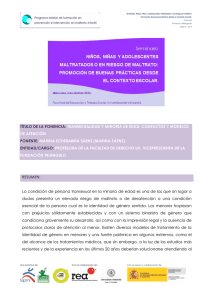 título de la ponencia: transexualidad y minoría de edad