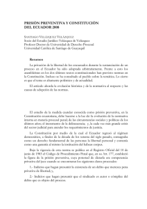 Prisión preventiva y Constitución del Ecuador 2008