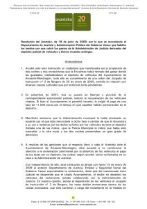 Resolución del Ararteko, de 18 de junio de 2009, por la que se